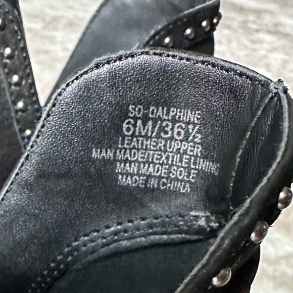 Sole Society Black Pointed Toe Ankle Booties with small studs So Delphine - Picture 8 of 12